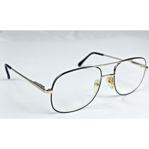 Regal Optical Mens 56mm Gold / Black Aviator C29 C01 Eyeglasses Frames Only